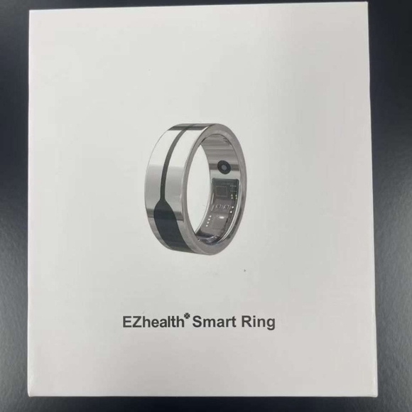 EZhealth EHR1 Smart Wearable Ring - Silver and Black - All Sizes Aval. - Picture 2 of 4